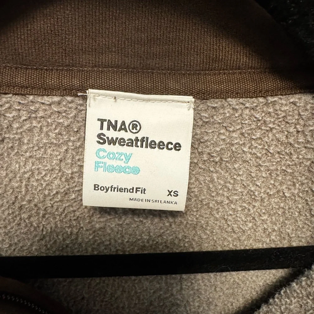 TNA Aritzia Chocolate Quarter Zip-Up Sweater - Picture 2 of 3